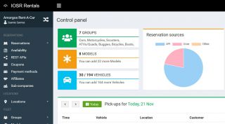 IOS Rentals control panel