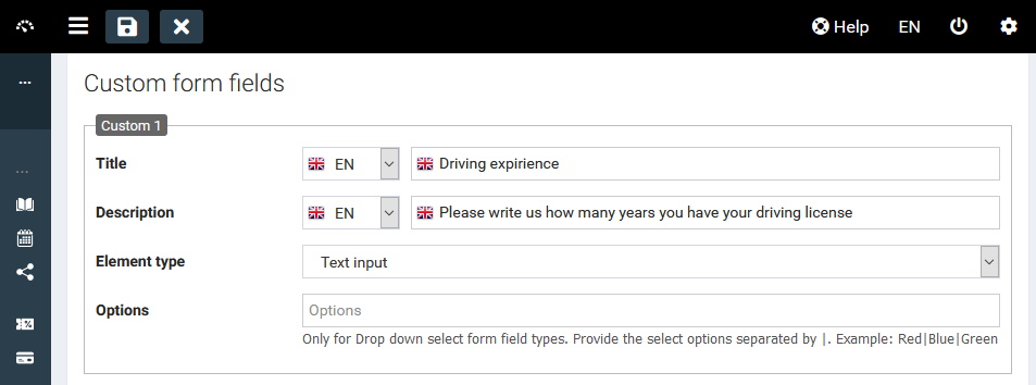 Custom booking form elements