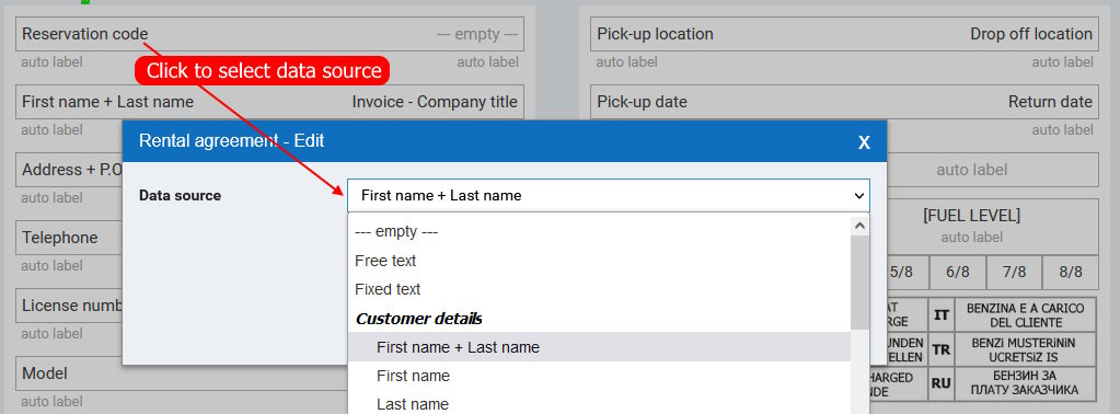 Selection of data source